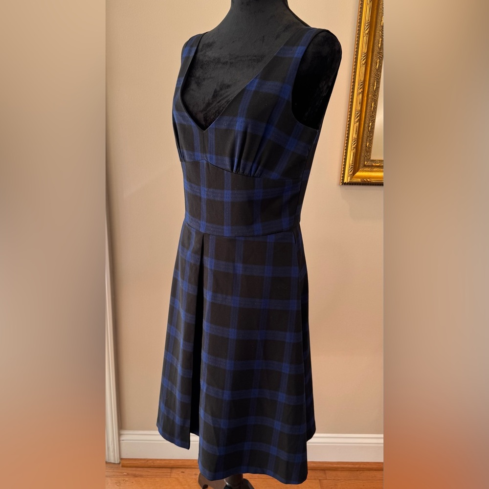 APNY preppy v-neck jumper sleeveless dress Y2K size 10 fully lined‎ zip up - Picture 3 of 15